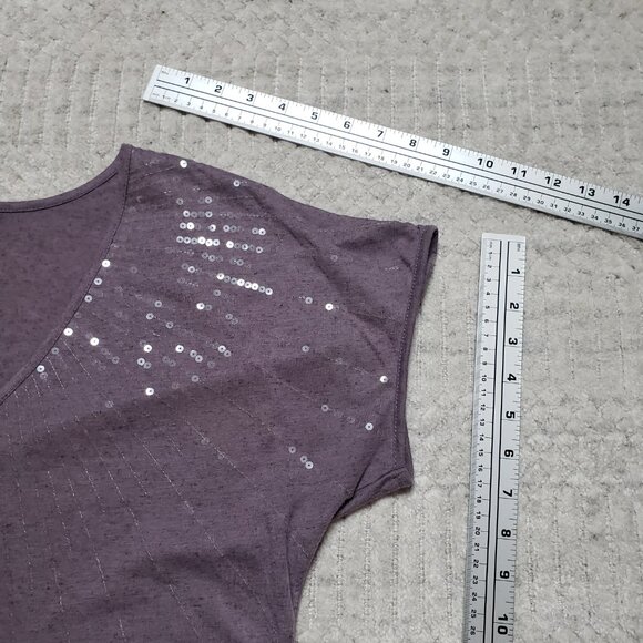 Vanity Women's Purple Sequin Top Size Small - Picture 3 of 7